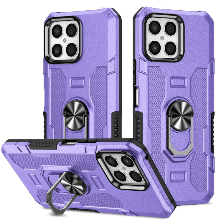 For Honor X8 Ring Holder Armor Hybrid Phone Case(Purple)