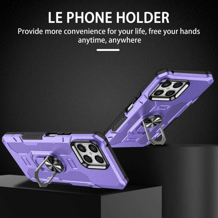 For Honor X8 Ring Holder Armor Hybrid Phone Case(Purple)
