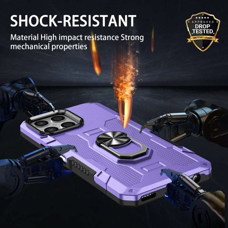 For Honor X8 Ring Holder Armor Hybrid Phone Case(Purple)