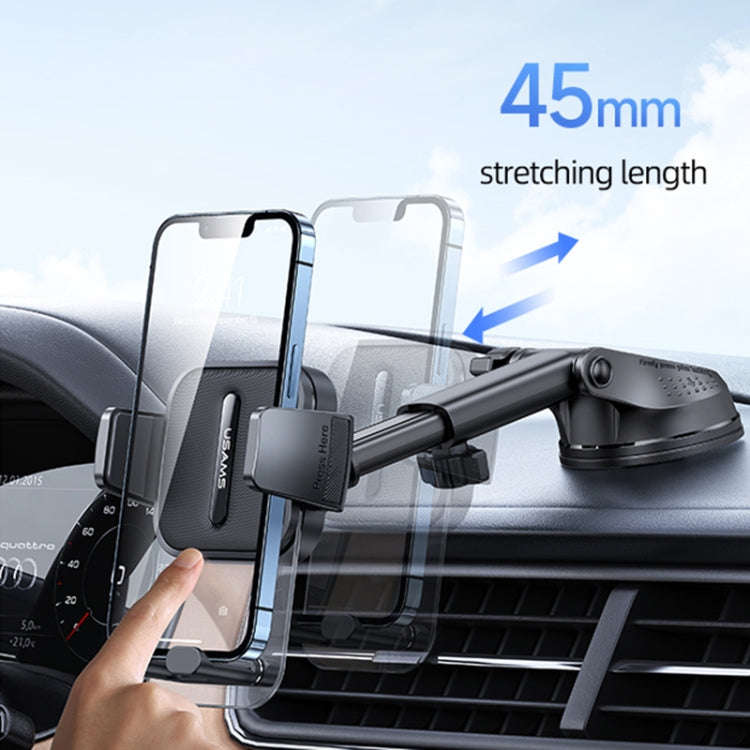 USAMS US-ZJ072 Car Center Console Retractable Transparent Holder(Black)
