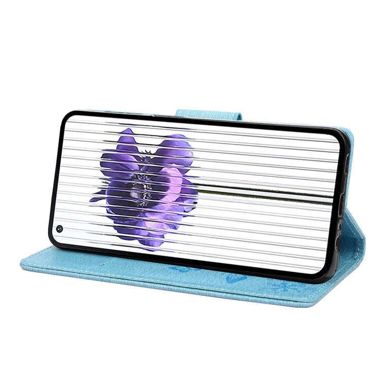For Nothing Phone 1 Butterfly Embossed Horizontal Flip Leather Phone Case(Blue)