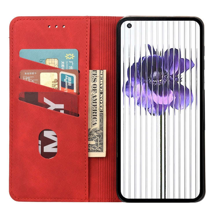 For Nothing Phone 1 Skin Feel Splicing Leather Phone Case(Red)