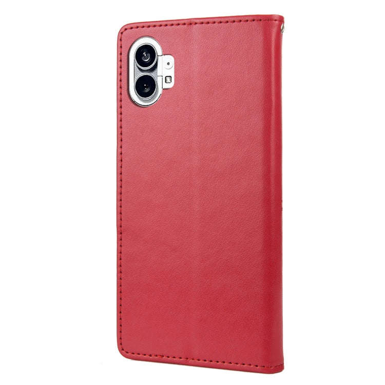 For Nothing Phone 1 Butterfly Flower Pattern Flip Leather Phone Case(Red)