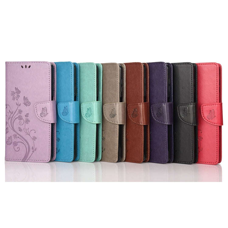For Nothing Phone 1 Butterfly Flower Pattern Flip Leather Phone Case(Dark Purple)