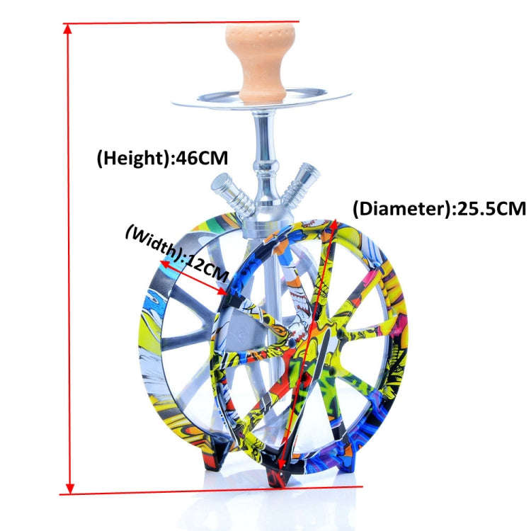 CL-01 Acrylic Double Tube Graffiti Wheel Hookah(Colorful Graffiti)