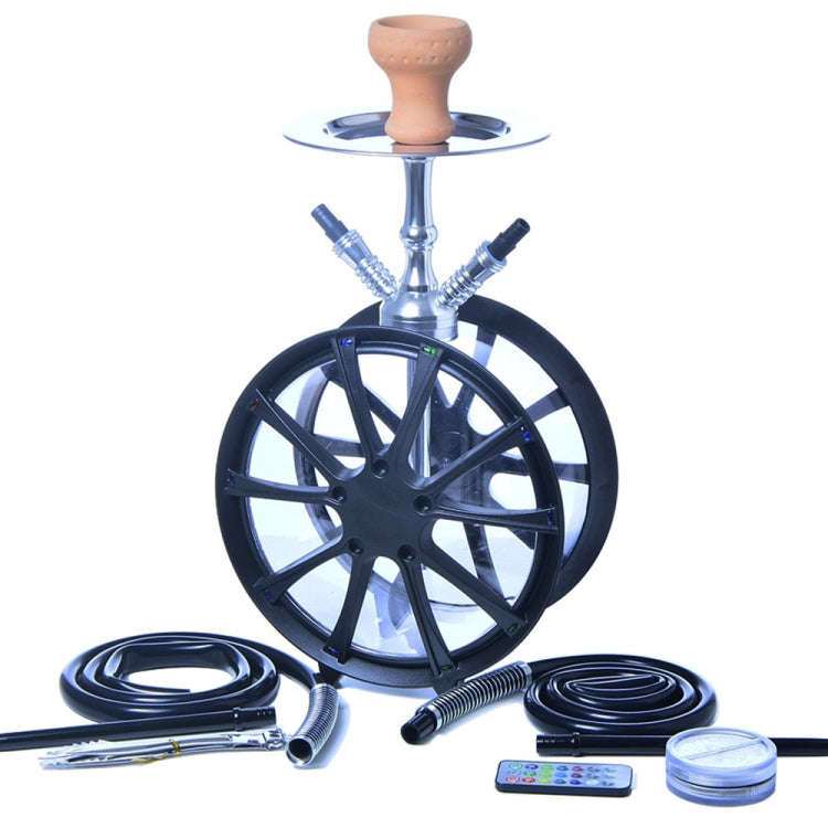 CL-01 Acrylic Double Tube Graffiti Wheel Hookah(Colorful Graffiti)