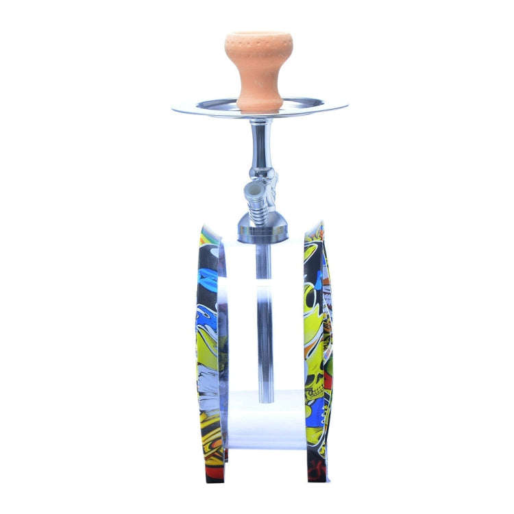 CL-01 Acrylic Double Tube Graffiti Wheel Hookah(Colorful Graffiti)