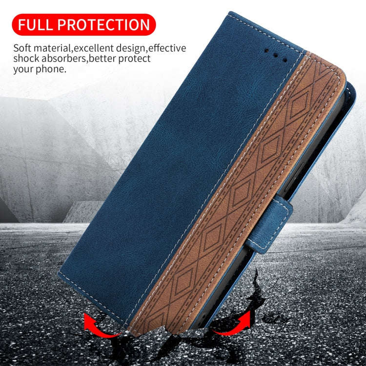 For Google Pixel 7 Stitching Side-Magnetic RFID Leather Phone Case(Royal Blue)