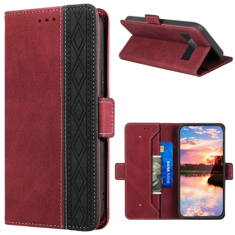 For Google Pixel 7 Pro Stitching Side-Magnetic RFID Leather Phone Case(Red)