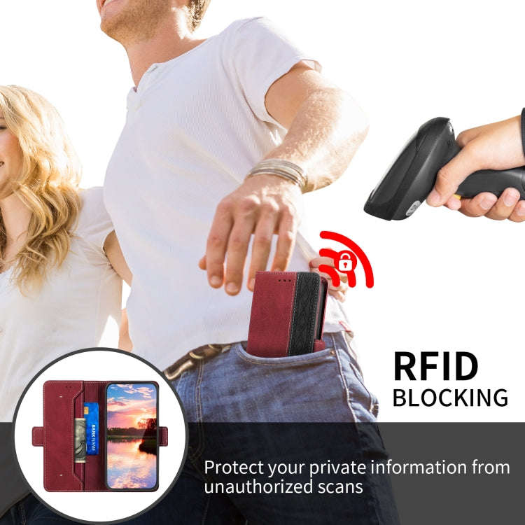 For Google Pixel 7 Pro Stitching Side-Magnetic RFID Leather Phone Case(Red)