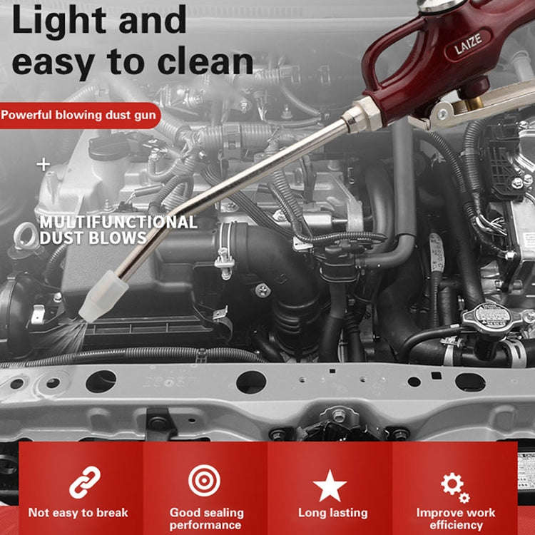 LAIZE Aluminum Alloy Cleaning Dust Removing Gun Strong Blow Dust Gun(Wine Red)