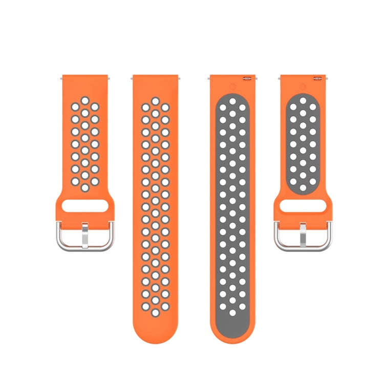 For Huawei Watch GT2 42MM 20mm Clasp Two Color Sport Watch Band(Orange + Grey)