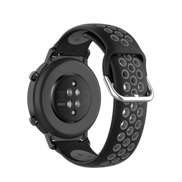 For Huawei Watch GT2 42MM 20mm Clasp Two Color Sport Watch Band(Black + Grey)