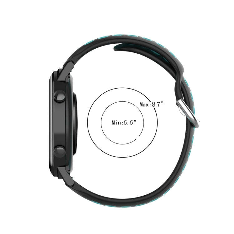 For Huawei Watch GT2 42MM 20mm Clasp Two Color Sport Watch Band(Black + Grey)