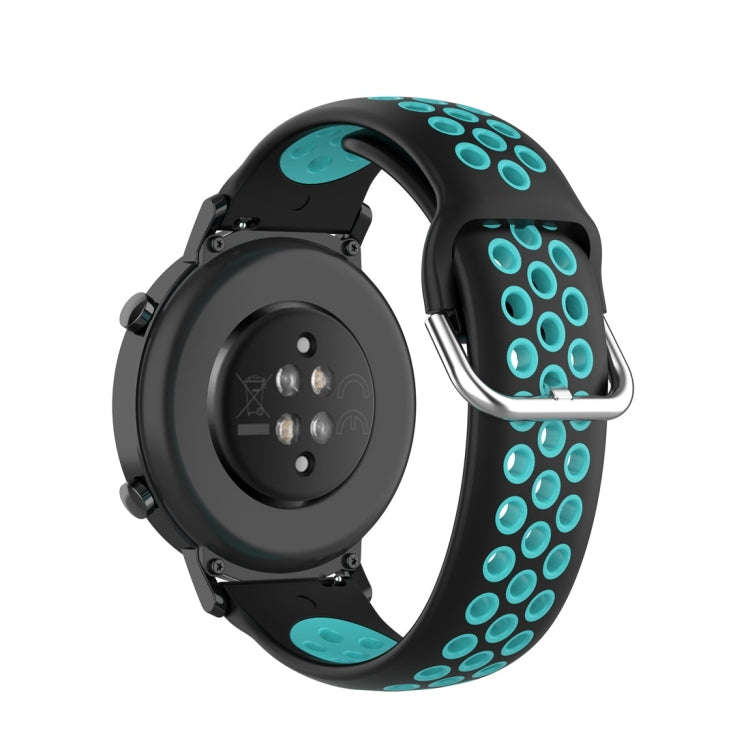 For Huawei Watch GT2 42MM 20mm Clasp Two Color Sport Watch Band(Black + Green)