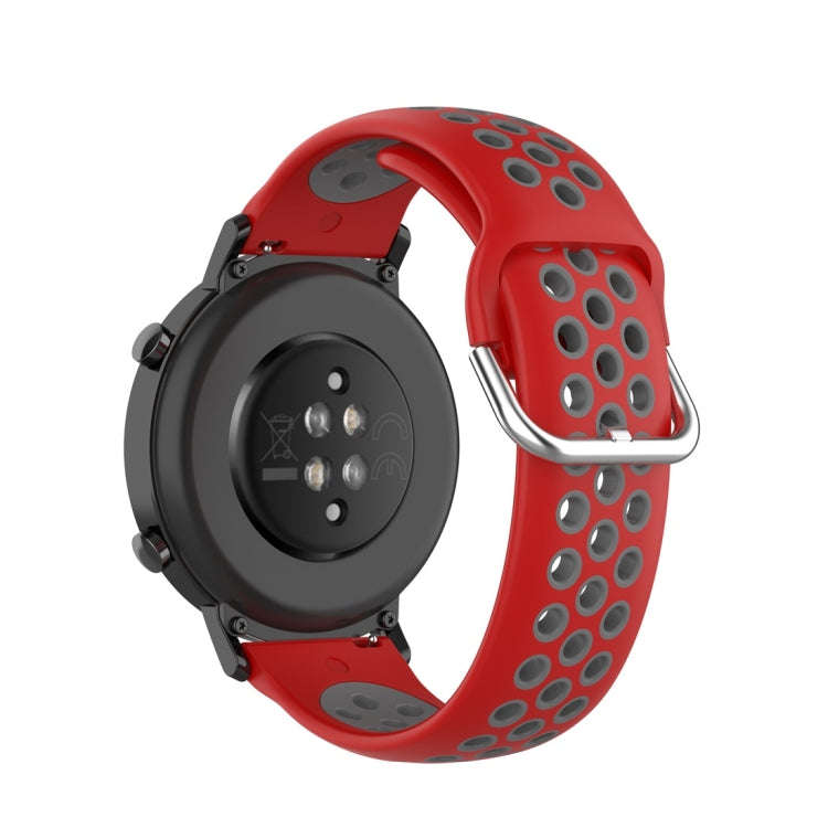 For Huawei Watch GT2 42MM 20mm Clasp Two Color Sport Watch Band(Red + Grey)