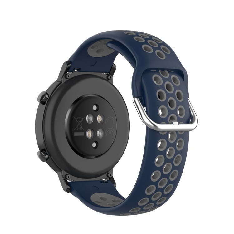For Huawei Watch GT2 42MM 20mm Clasp Two Color Sport Watch Band(Blue + Grey)