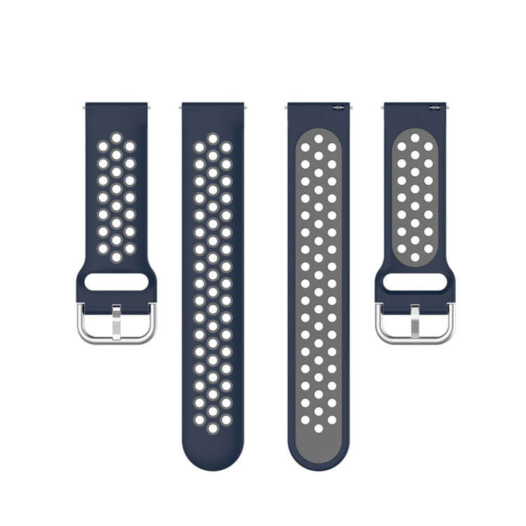 For Huawei Watch GT2 42MM 20mm Clasp Two Color Sport Watch Band(Blue + Grey)