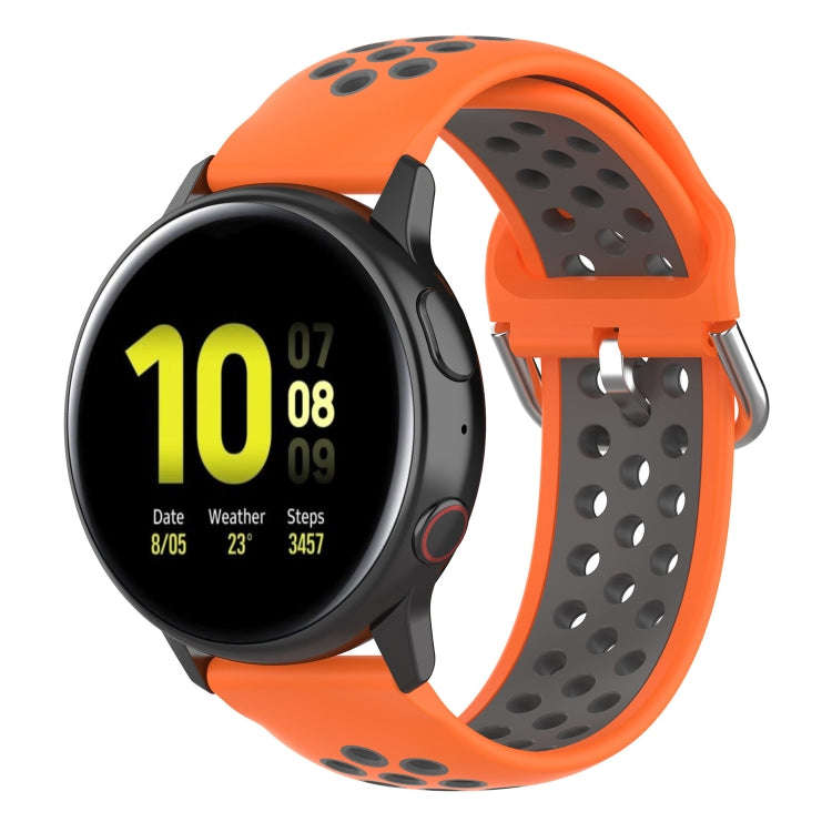 For Galaxy Watch Active2 / Active 20mm Clasp Two Color Sport Watch Band(Orange + Grey)