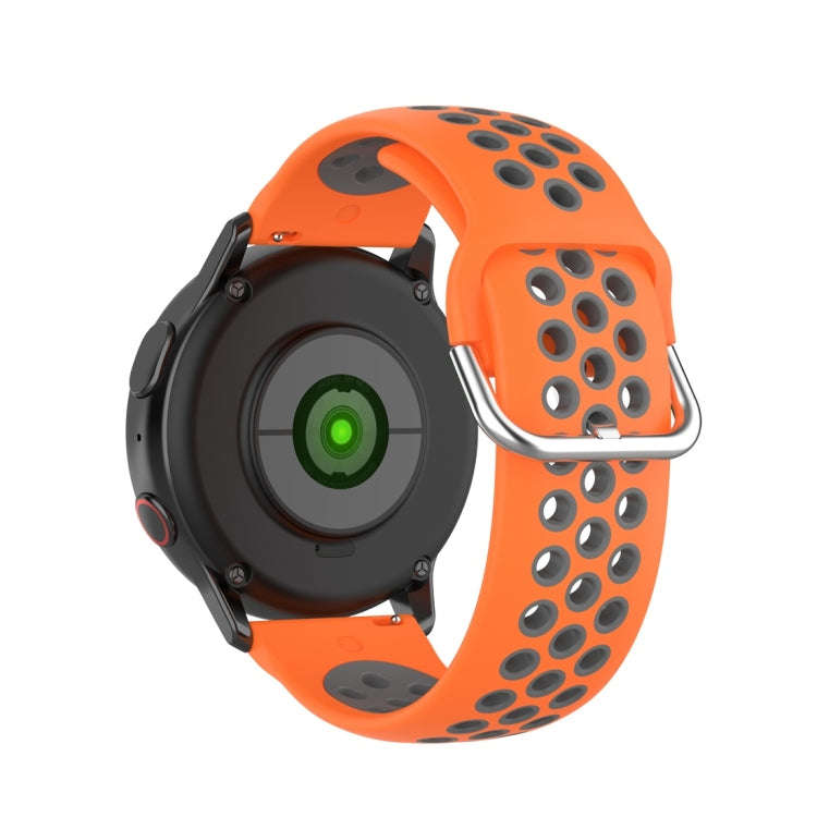 For Galaxy Watch Active2 / Active 20mm Clasp Two Color Sport Watch Band(Orange + Grey)
