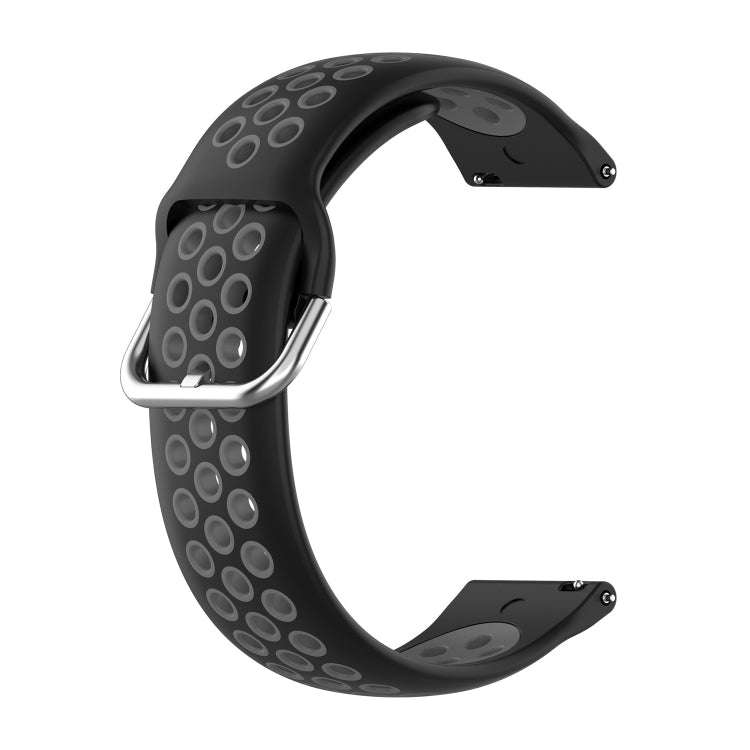 For Galaxy Watch Active2 / Active 20mm Clasp Two Color Sport Watch Band(Black + Grey)