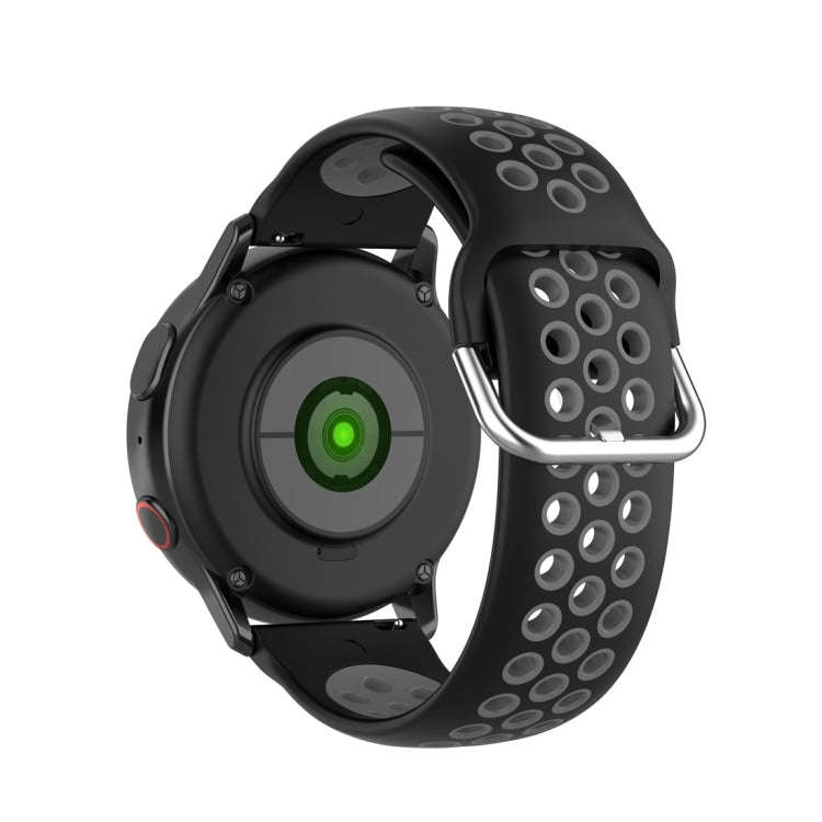 For Galaxy Watch Active2 / Active 20mm Clasp Two Color Sport Watch Band(Black + Grey)