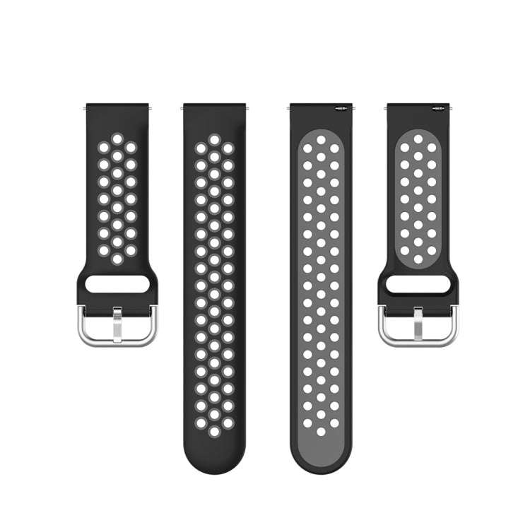 For Galaxy Watch Active2 / Active 20mm Clasp Two Color Sport Watch Band(Black + Grey)