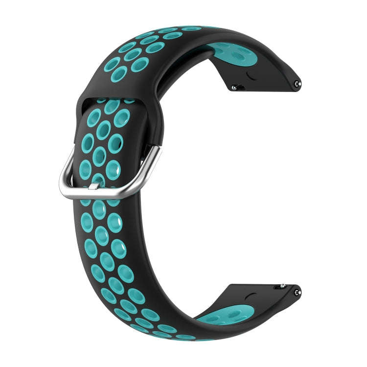 For Galaxy Watch Active2 / Active 20mm Clasp Two Color Sport Watch Band(Black + Green)