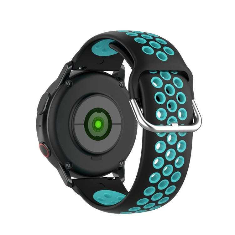 For Galaxy Watch Active2 / Active 20mm Clasp Two Color Sport Watch Band(Black + Green)