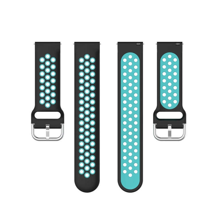 For Galaxy Watch Active2 / Active 20mm Clasp Two Color Sport Watch Band(Black + Green)