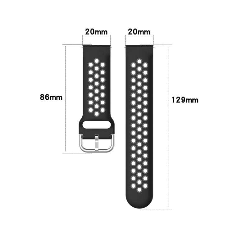 For Galaxy Watch Active2 / Active 20mm Clasp Two Color Sport Watch Band(Black + Green)