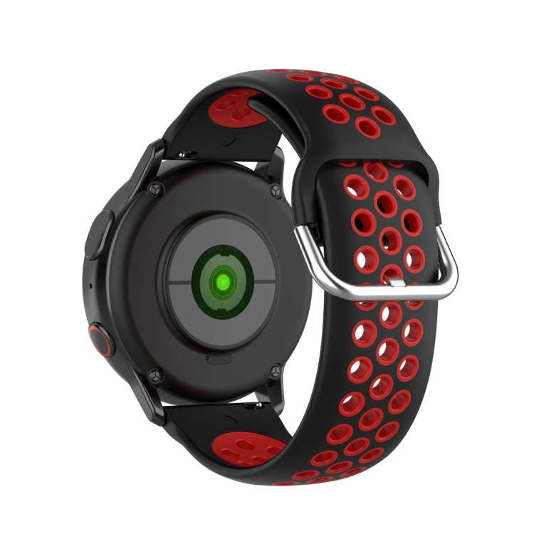 For Galaxy Watch Active2 / Active 20mm Clasp Two Color Sport Watch Band(Red + Black)