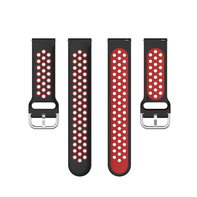 For Galaxy Watch Active2 / Active 20mm Clasp Two Color Sport Watch Band(Red + Black)