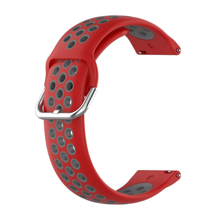 For Galaxy Watch Active2 / Active 20mm Clasp Two Color Sport Watch Band(Red + Grey)