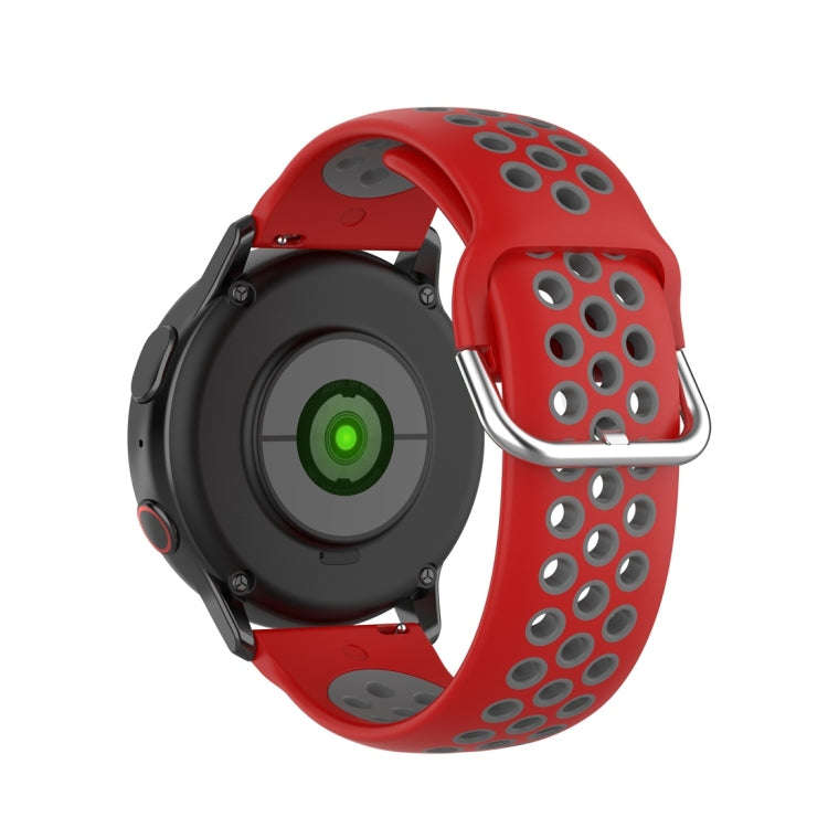 For Galaxy Watch Active2 / Active 20mm Clasp Two Color Sport Watch Band(Red + Grey)
