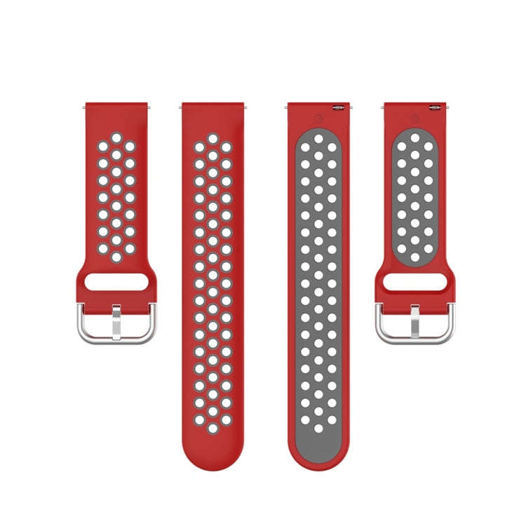 For Galaxy Watch Active2 / Active 20mm Clasp Two Color Sport Watch Band(Red + Grey)