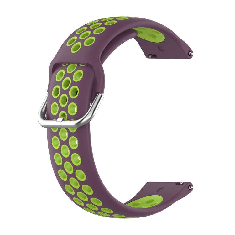 For Galaxy Watch Active2 / Active 20mm Clasp Two Color Sport Watch Band(Purple + Green)