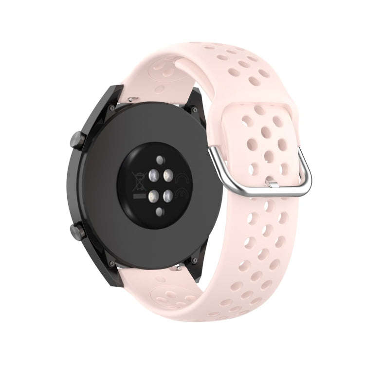 For Huawei Watch GT 46mm / 42mm / GT2 46mm 22mm Clasp Solid Color Sport Watch Band(Pink)