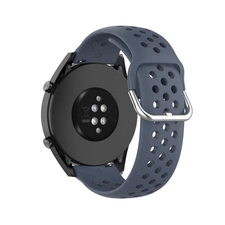 For Huawei Watch GT 46mm / 42mm / GT2 46mm 22mm Clasp Solid Color Sport Watch Band(Grey)