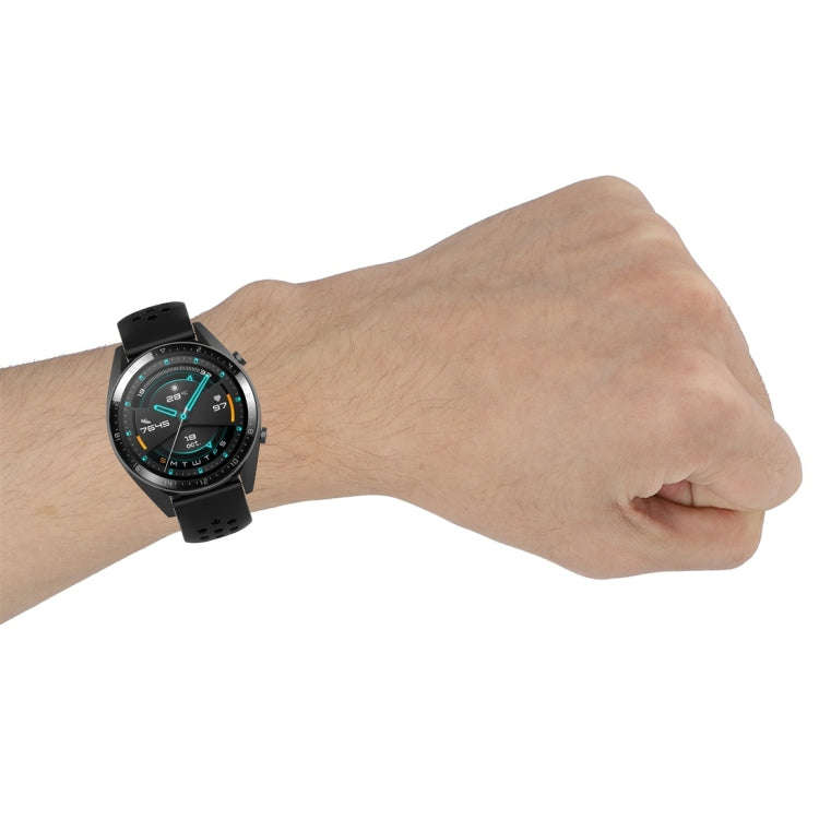 For Huawei Watch GT 46mm / 42mm / GT2 46mm 22mm Clasp Solid Color Sport Watch Band(Grey)