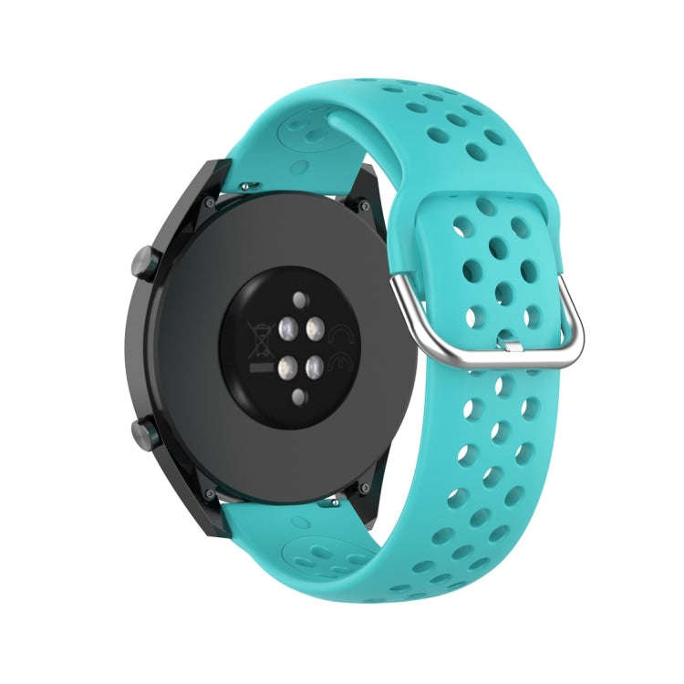 For Huawei Watch GT 46mm / 42mm / GT2 46mm 22mm Clasp Solid Color Sport Watch Band(Mint Green)
