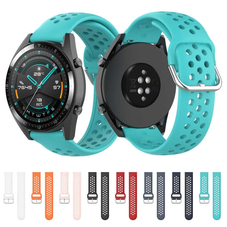For Huawei Watch GT 46mm / 42mm / GT2 46mm 22mm Clasp Solid Color Sport Watch Band(Orange)