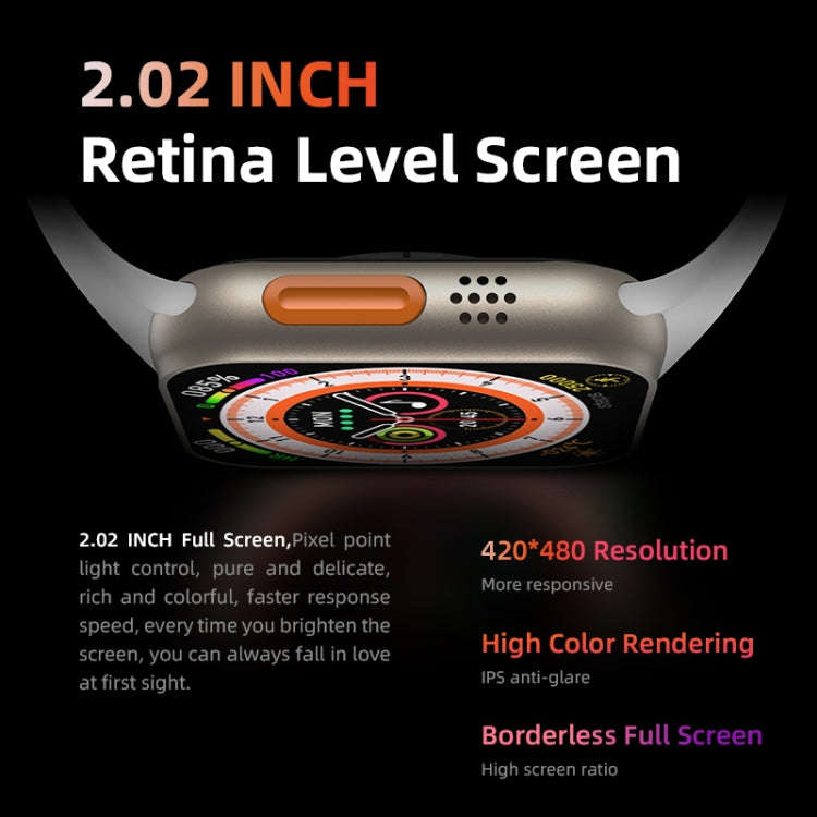 HW8 Ultra 2.02 inch TFT Screen Smart Watch, IP67 Waterproof Support Heart Rate & Blood Oxygen Mon...