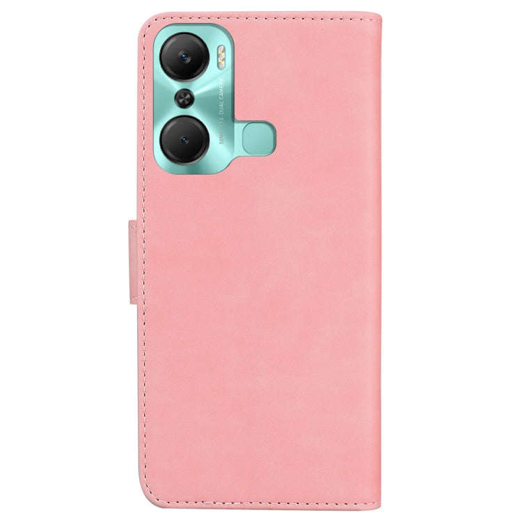 For Infinix Hot 12 Pro Skin Feel Pure Color Flip Leather Phone Case(Pink)