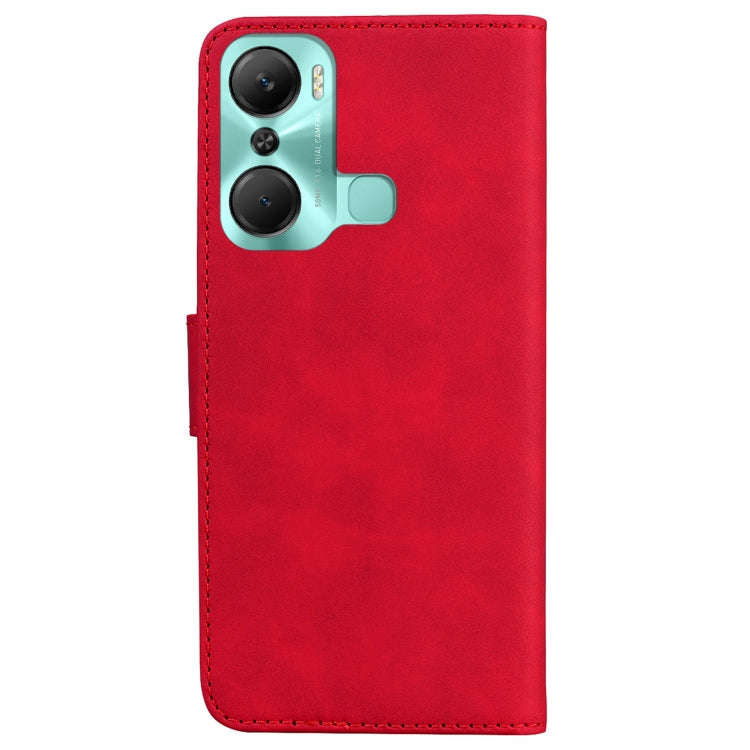 For Infinix Hot 12 Pro Skin Feel Pure Color Flip Leather Phone Case(Red)