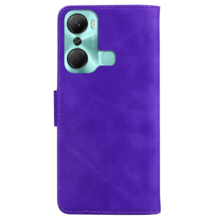 For Infinix Hot 12 Pro Skin Feel Pure Color Flip Leather Phone Case(Purple)