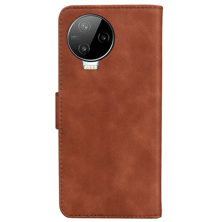 For Infinix Note 12 Pro 4G Skin Feel Pure Color Flip Leather Phone Case(Brown)