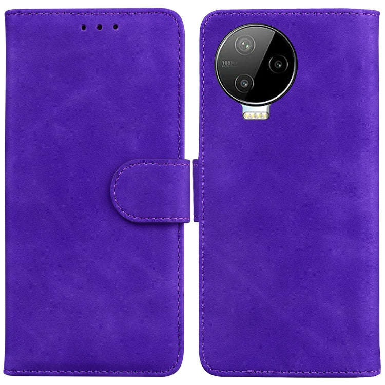 For Infinix Note 12 Pro 4G Skin Feel Pure Color Flip Leather Phone Case(Purple)