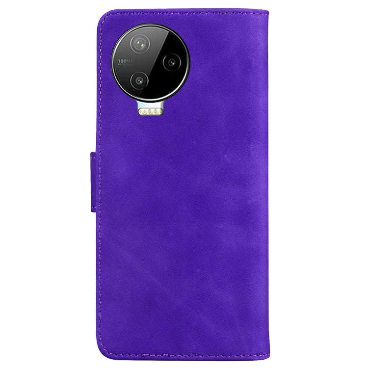 For Infinix Note 12 Pro 4G Skin Feel Pure Color Flip Leather Phone Case(Purple)