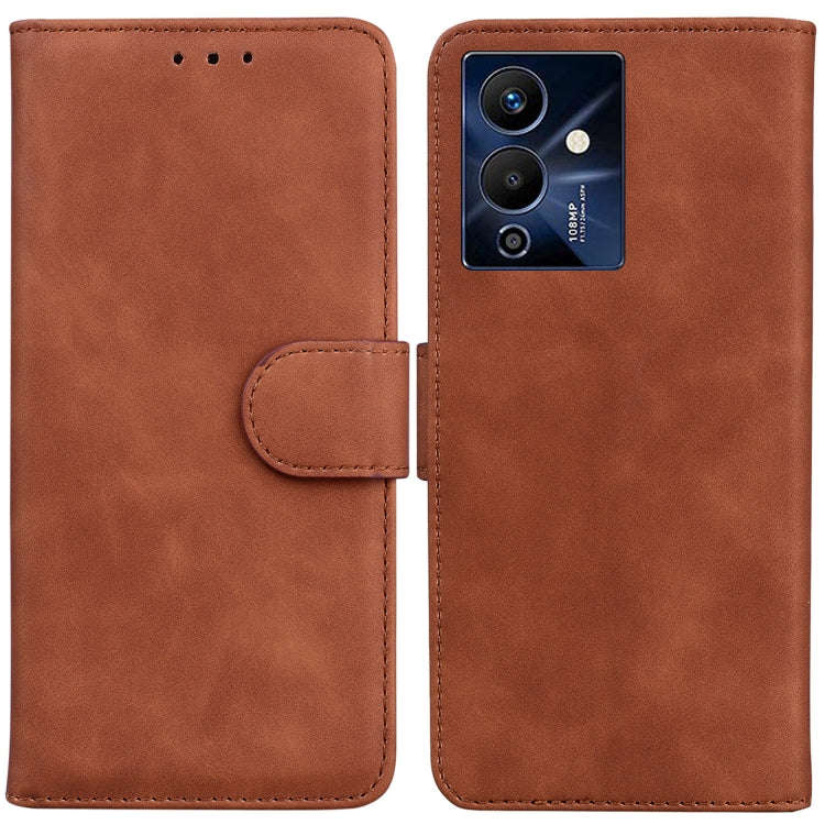 For Infinix Note 12 Pro 5G Skin Feel Pure Color Flip Leather Phone Case(Brown)